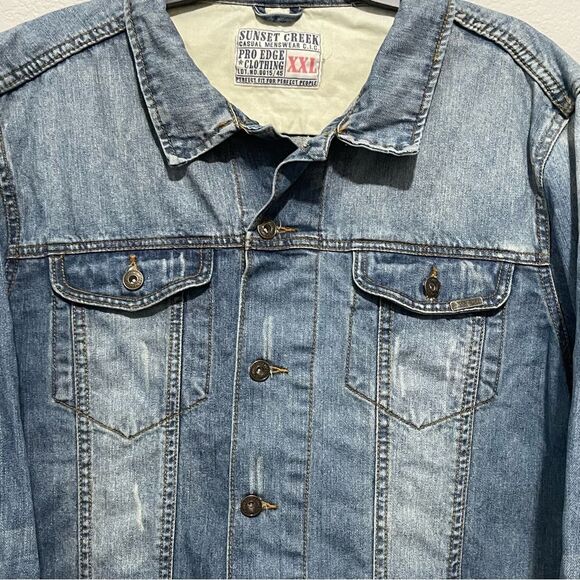 Sunset Creek Casual Menswear Denim Jean Jacket Size XXL Pro Edge Clothing - Picture 3 of 12